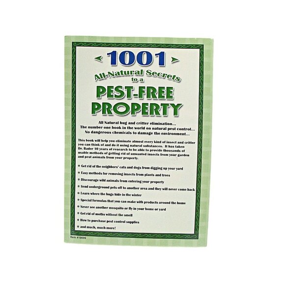 1001 All-Natural Secrets To A Pest-Free Property By Dr. Myles H. Bader Paperback - Picture 2 of 11